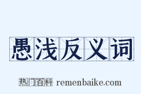 愚浅反义词是什么意思的图片